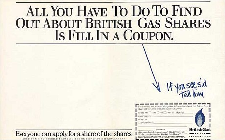 British Gas shares advert