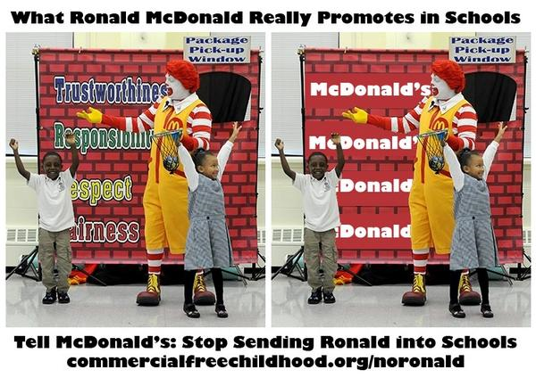 Ronald McDonald in school