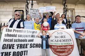 Protest against free schools