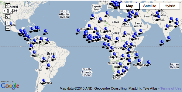 map of PPIAF activity