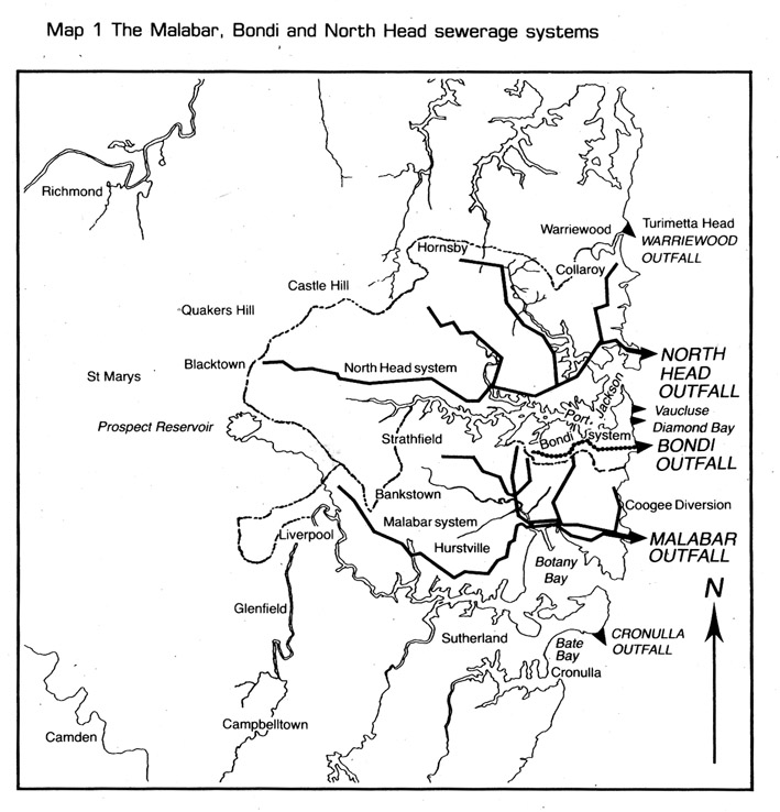 map of main sewer lines in Sydney